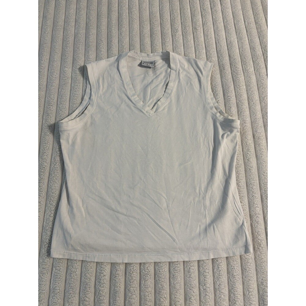 Columbia V Neck Wide Strap Tank top Women’s Large White Hiking Gym Layering